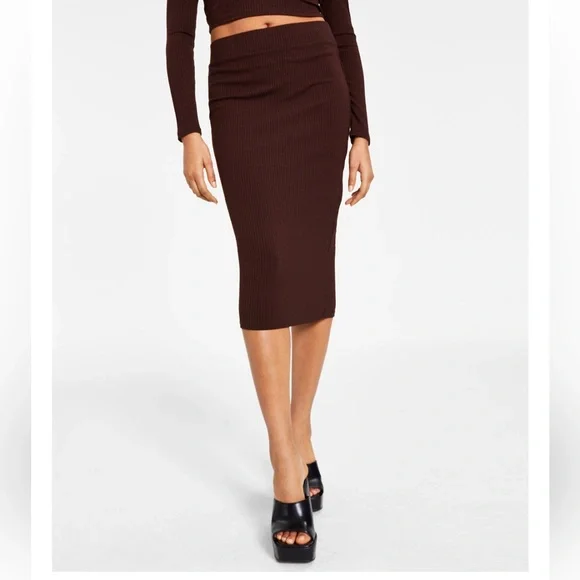 Bar III Skirts Bar Lll Ribbed Midi Skirt Created For Macys